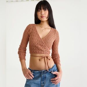 Open Knit Wrap Sweater